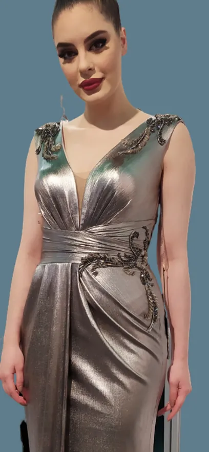 Metallic color evening dress from Scarlet couture SS20
